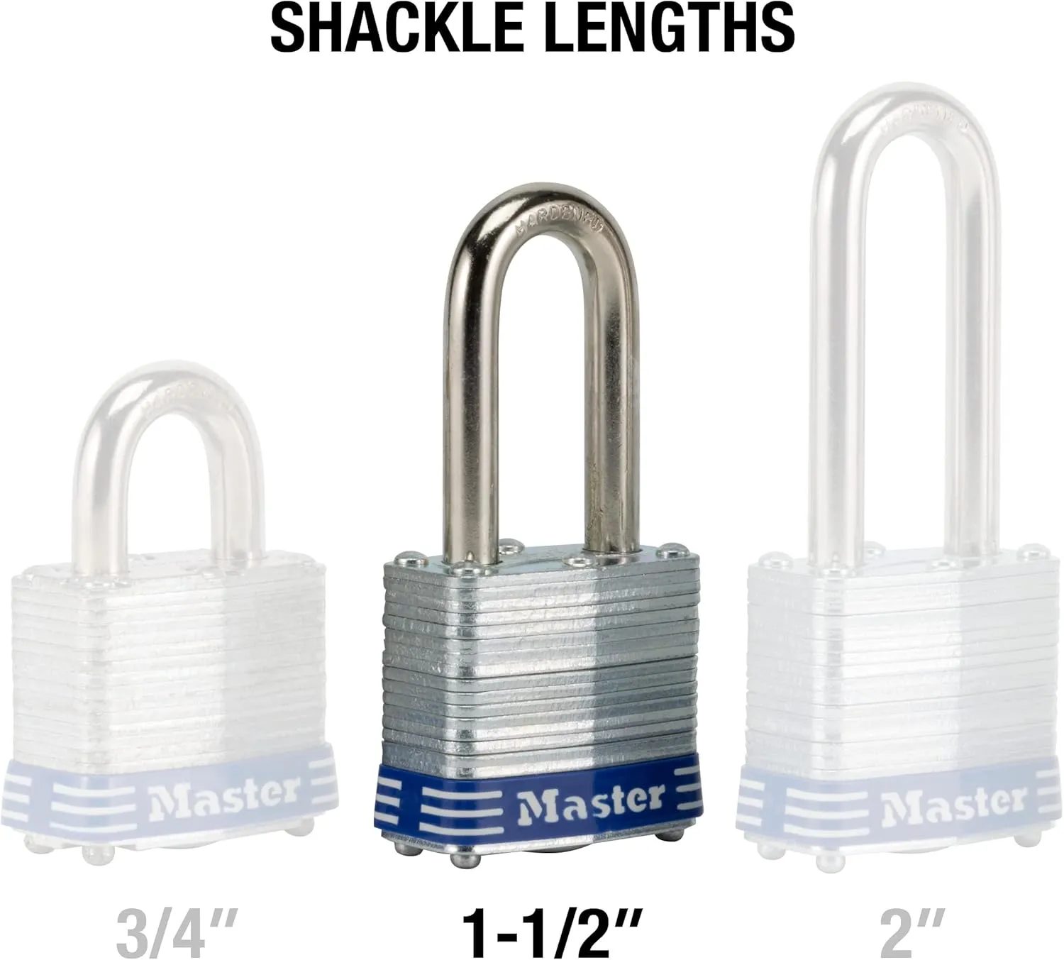 Master Lock 3TLF Laminated Steel Padlock with Key, 2 Pack Keyed-Alike, Silver