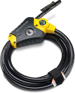 Master Lock 8413DPF Python Cable Lock with Key, 1 Pack, Black and Yellow, 6' x 3/8" diameter