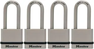 Master Lock M530XQLH Magnum Solid Steel Keyed Alike Padlocks, 1-3/4 in. Wide, 4 Pack Keyed-Alike