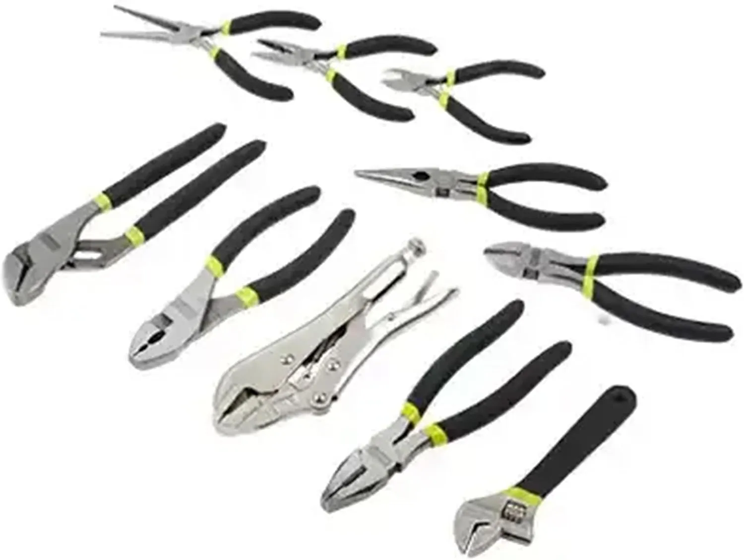 Master Mechanic 10 Piece Carbon Steel Pliers and Wrench Tool Set, JK2019002