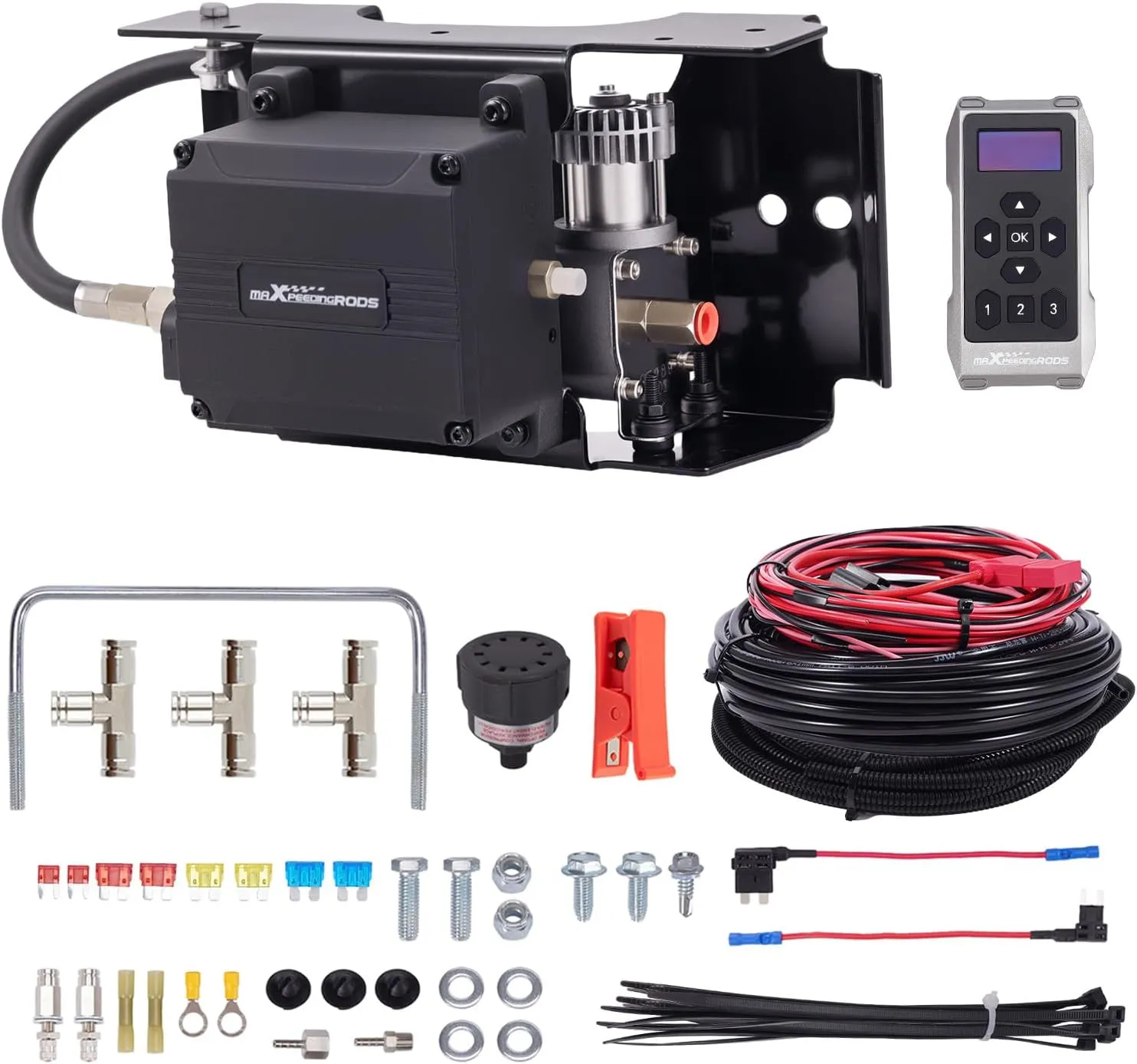 maXpeedingrods Wireless On Board Air Compressor System App and Remote Control 120 PSI Heavy Duty Air Compressor Kit for Trucks Pickups Trailers Vans