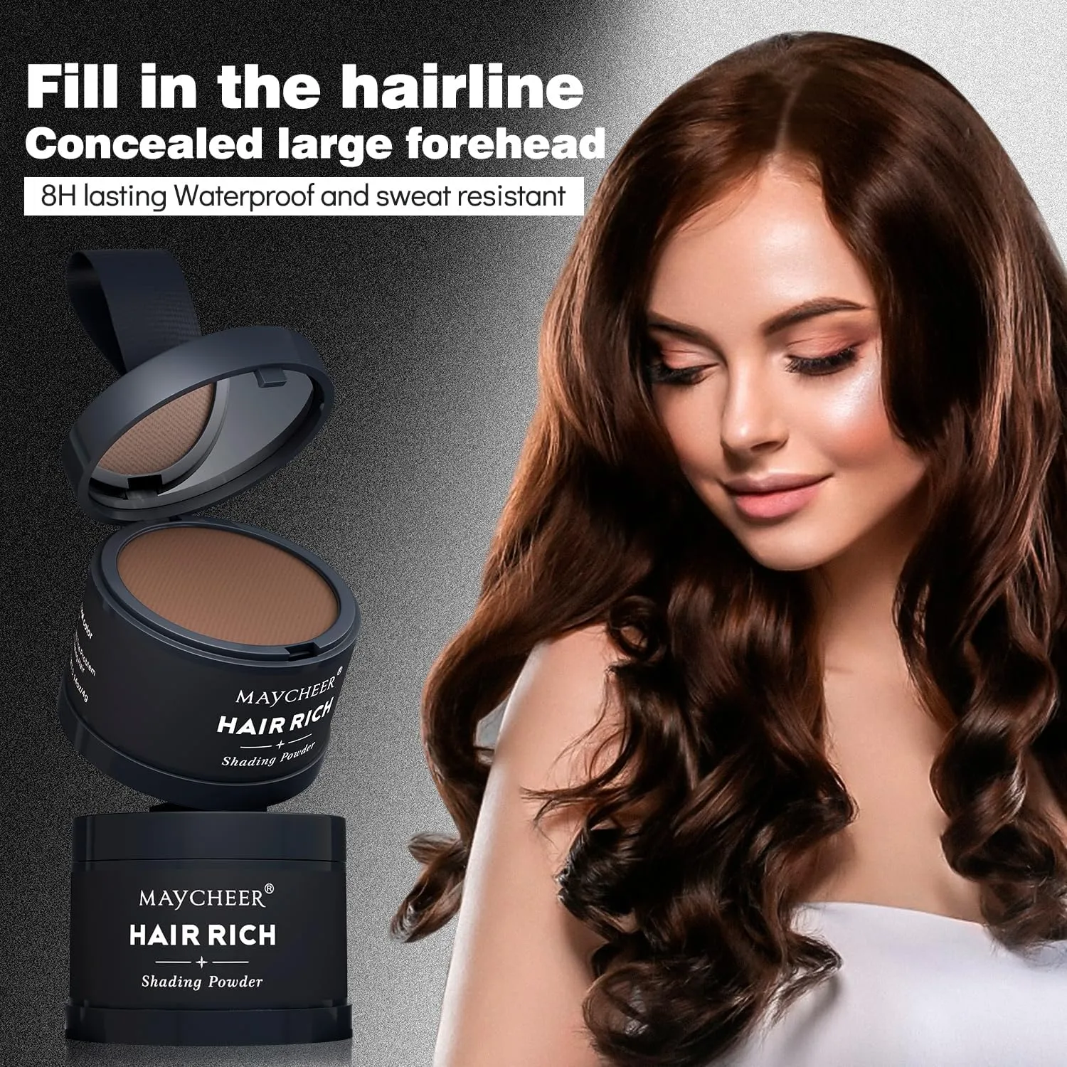 Maycheer Hair Rich Shading Powder, Maycheer Hairline Powder for Women, Convenient Hair Rich Root Cover with 30 Colors (09 Lilac Grey)