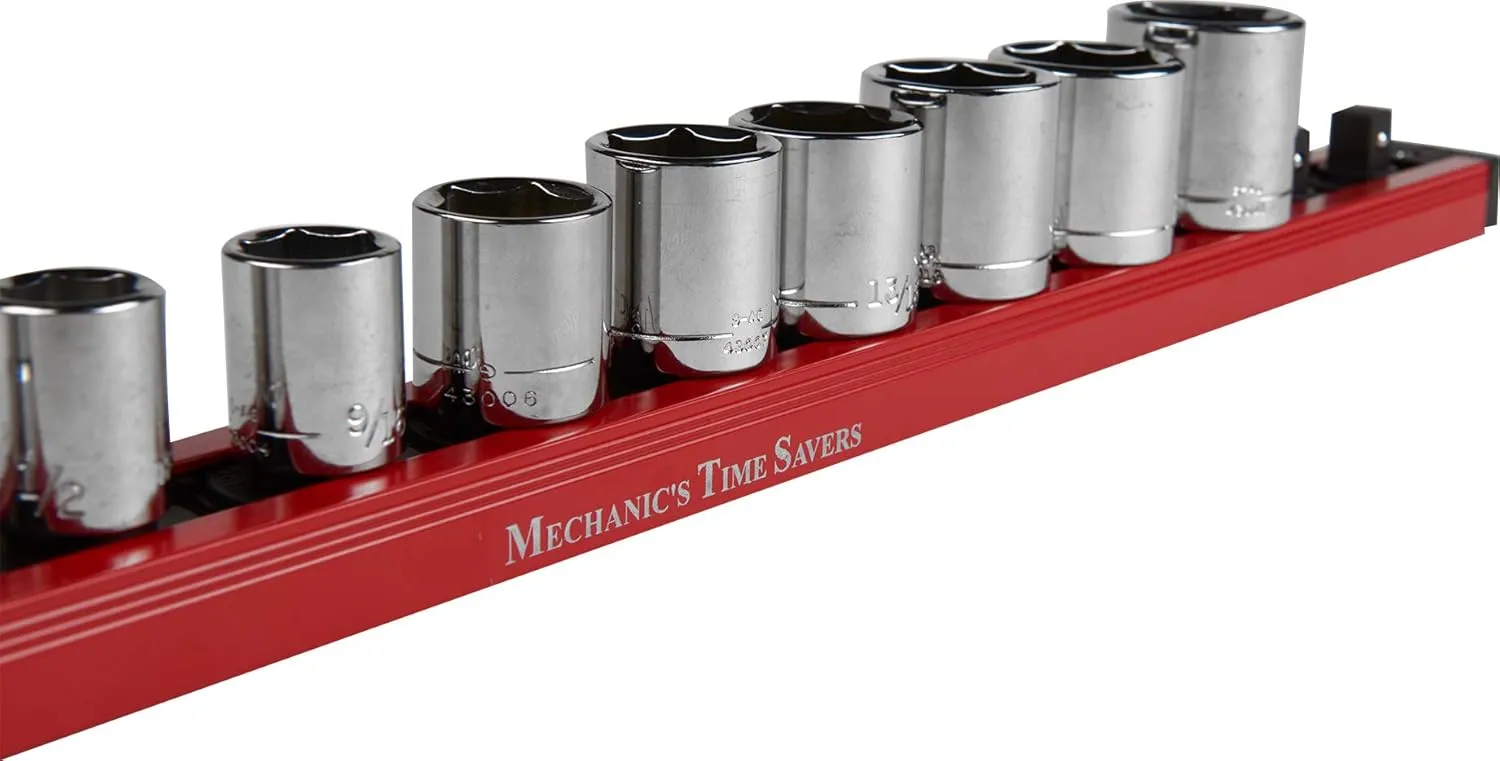 Mechanic's Time Savers Lock-A-Socket Tool Organizer: Magnetic Locking Socket Rack, 3/8" Drive Sockets