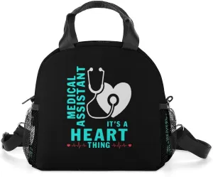 Medical Assistant Heart Portable Lunch Box Crossbody Bag Tote Insulated with Adjustable Strap Work Beach Picnic