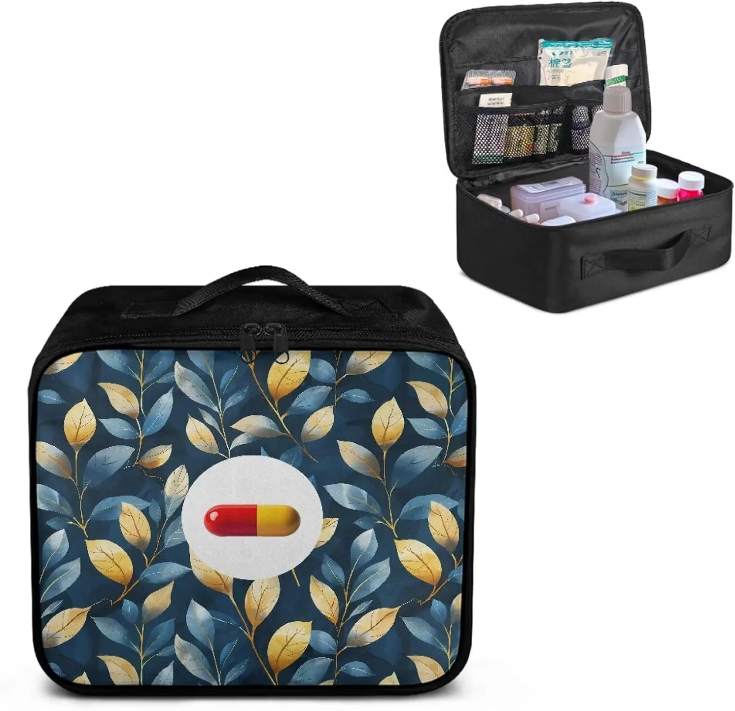 Medicine Storage Bag Empty-Emergency Trauma Kit-Meds Organizer-Family First Aid Kit,Ideal for Home-Travel-Dorm-Workplace-Car-Camping,No Accessories Included