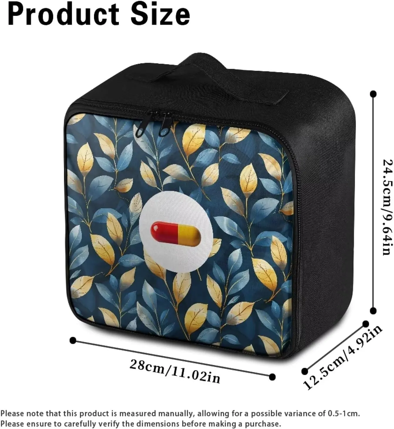 Medicine Storage Bag Empty-Emergency Trauma Kit-Meds Organizer-Family First Aid Kit,Ideal for Home-Travel-Dorm-Workplace-Car-Camping,No Accessories Included