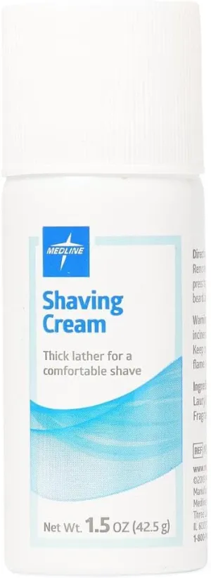 Medline MedSpa Shaving Cream, Scented, Travel-Size 1.5 oz. Can, Case of 144