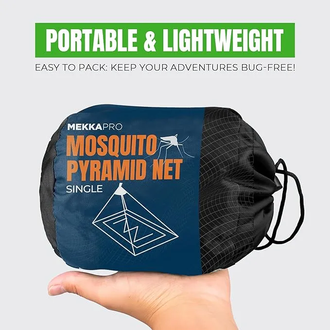 MEKKAPRO Mosquito Netting for Camping with Carry Bag, Mosquito Net Tent, Compact and Lightweight Bug Net for Camping, Mosquito Netting for Bed, Fits Sleeping Bags, Tent, Bed (Single)
