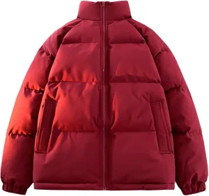 Men Puffer Jacket Lightweight Packable Quilted Bubble Down Jackets Winter Insulated Thick Outwear Zipper Soft Coats