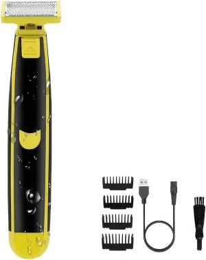 Men's Electric Shaver, Full Body Washable Dual Blade Wet & Dry Razor, USB Rechargeable,4 Precision Trimmer Heads for Beard, Facial, Body Grooming, Great for Gift (1PC)-Model #5