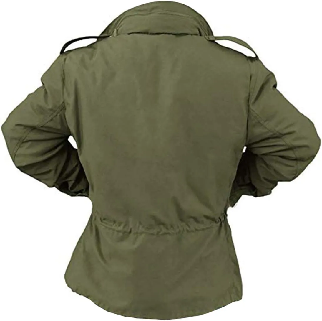 Mens M65 Field Military Olive Green Cotton Vintage Jacket - John First Blood Cargo Pocket US Army Rambo Costume