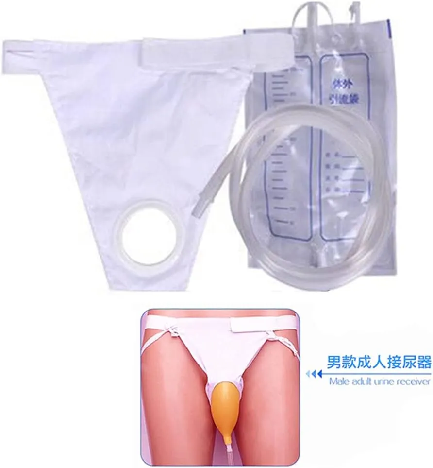 Men's Protable Wearable Urine Bag Urinal System with Collection Urine Bag (1000ml Man Urine Bag)