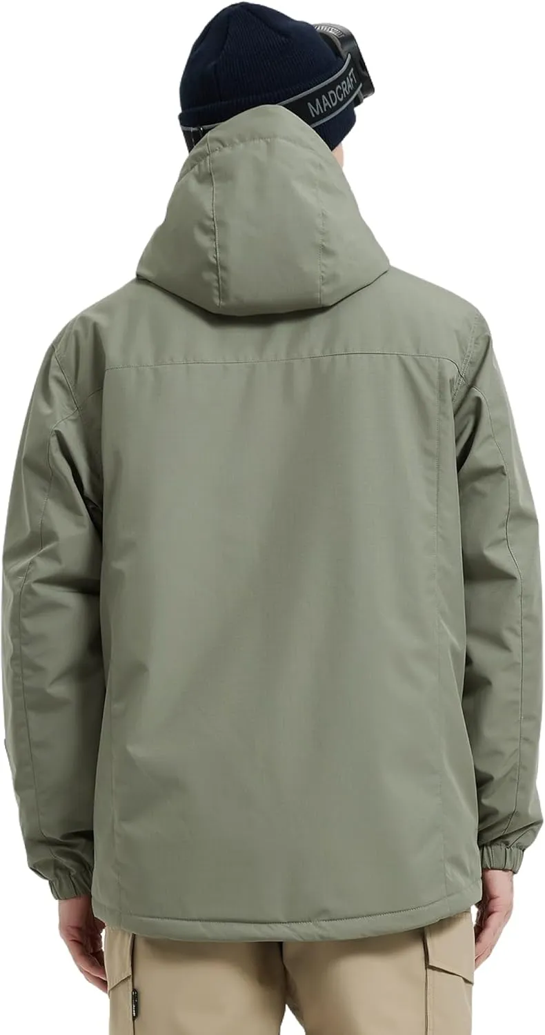 Men's Ski Jacket Waterproof Insulated Winter Snow Coat for Outdoor Snowboarding Raincoat