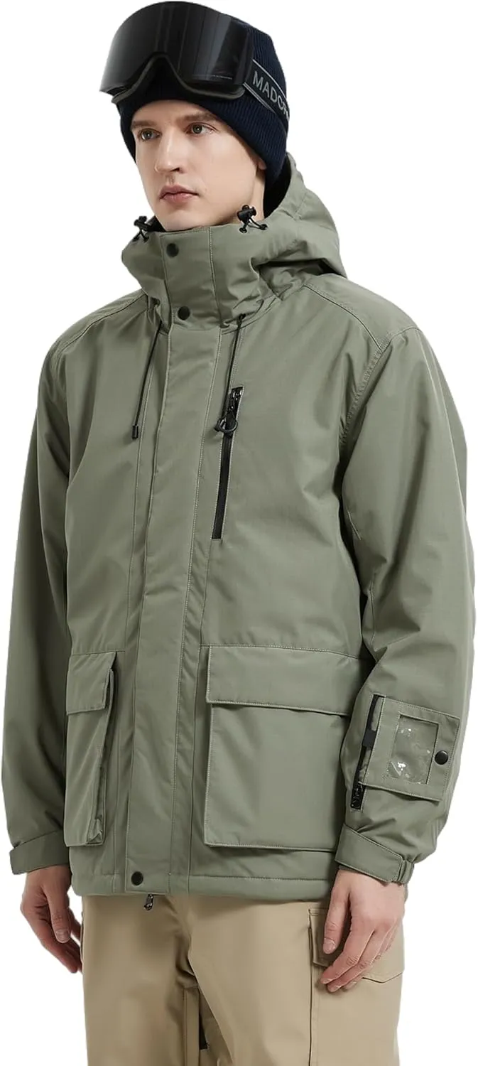 Men's Ski Jacket Waterproof Insulated Winter Snow Coat for Outdoor Snowboarding Raincoat