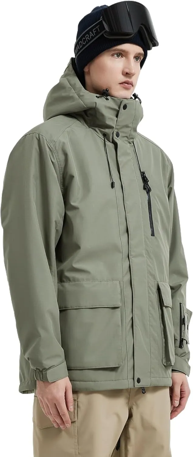 Men's Ski Jacket Waterproof Insulated Winter Snow Coat for Outdoor Snowboarding Raincoat