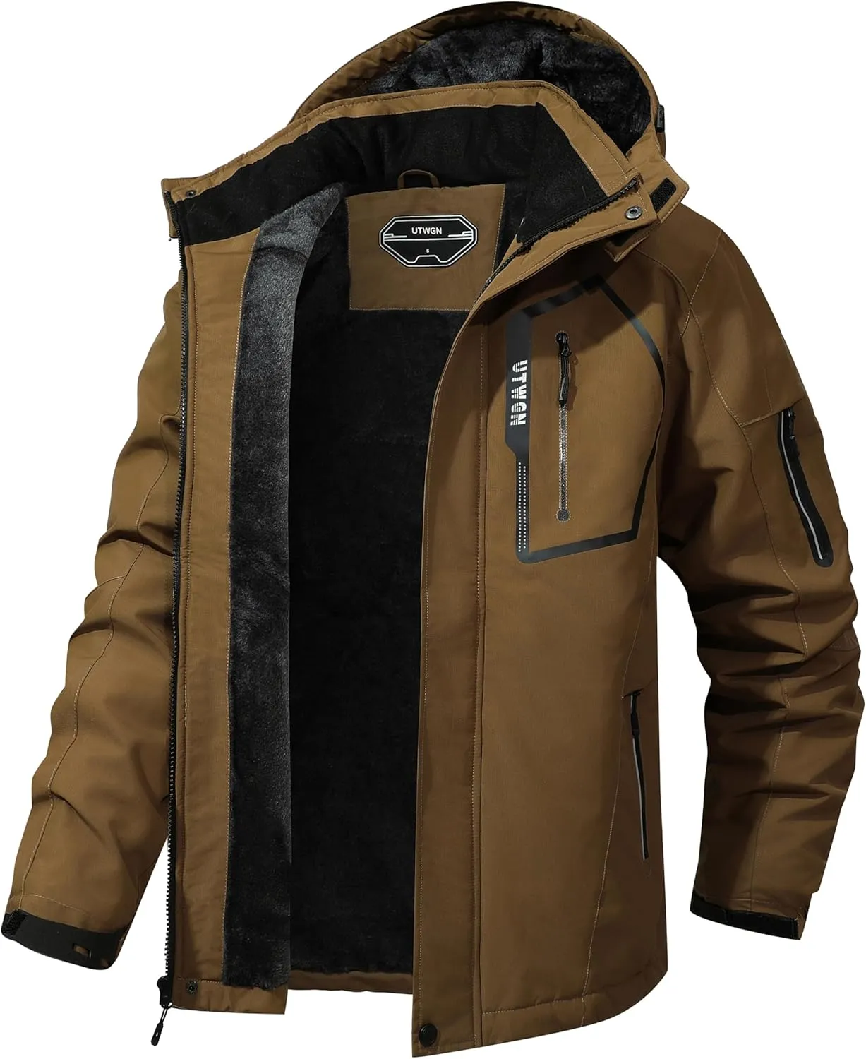 Men's Ski Jacket Winter Warm Snow Coat Waterproof Windbreaker Hooded Work Outerwear Snowboarding Jackets