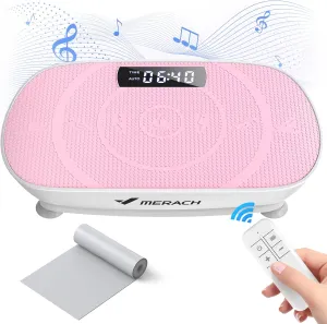 MERACH Vibration Plate Exercise Machine, Whole Body Workout Equipment for Women, Bluetooth and Silicone Pedal, Vibration Plate with Auto Mode, Vibrate Fitness Platform for Home