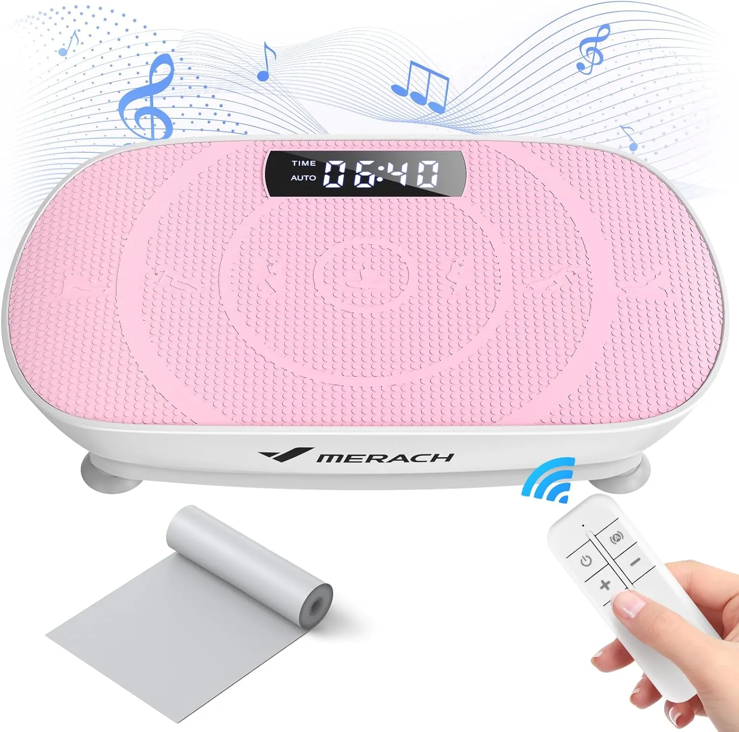 MERACH Vibration Plate Exercise Machine, Whole Body Workout Equipment for Women, Bluetooth and Silicone Pedal, Vibration Plate with Auto Mode, Vibrate Fitness Platform for Home