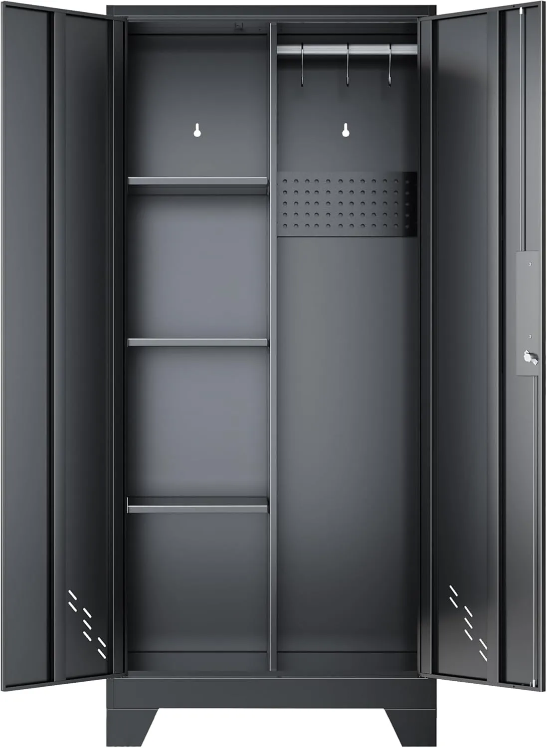 Metal Garage Storage Cabinet for Home,Storage with Doors and Shelves,61" Locking Tool for Office,Garage,Gym,School(61" Home Office Cabinet)