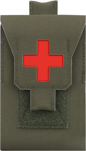 Micro Trauma Mini IFAK Pouch - Molle Small Med Kit Tactical First Aid Portable Medical Storage Bag (Green)