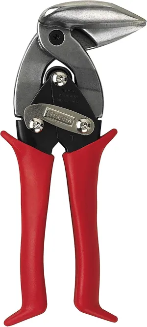 Midwest Tool & Cutlery Aviation Snip - Left Cut Upright Tin Cutting Shears with Forged Blade & KUSH'N-POWER Comfort Grips - MWT-6900L
