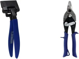 Midwest Tool & Cutlery Offset Seamer Tong (3 Inch) and MIDWEST Bulldog Aviation Tin Snip - Straight Cut Regular Tin Cutting Shears
