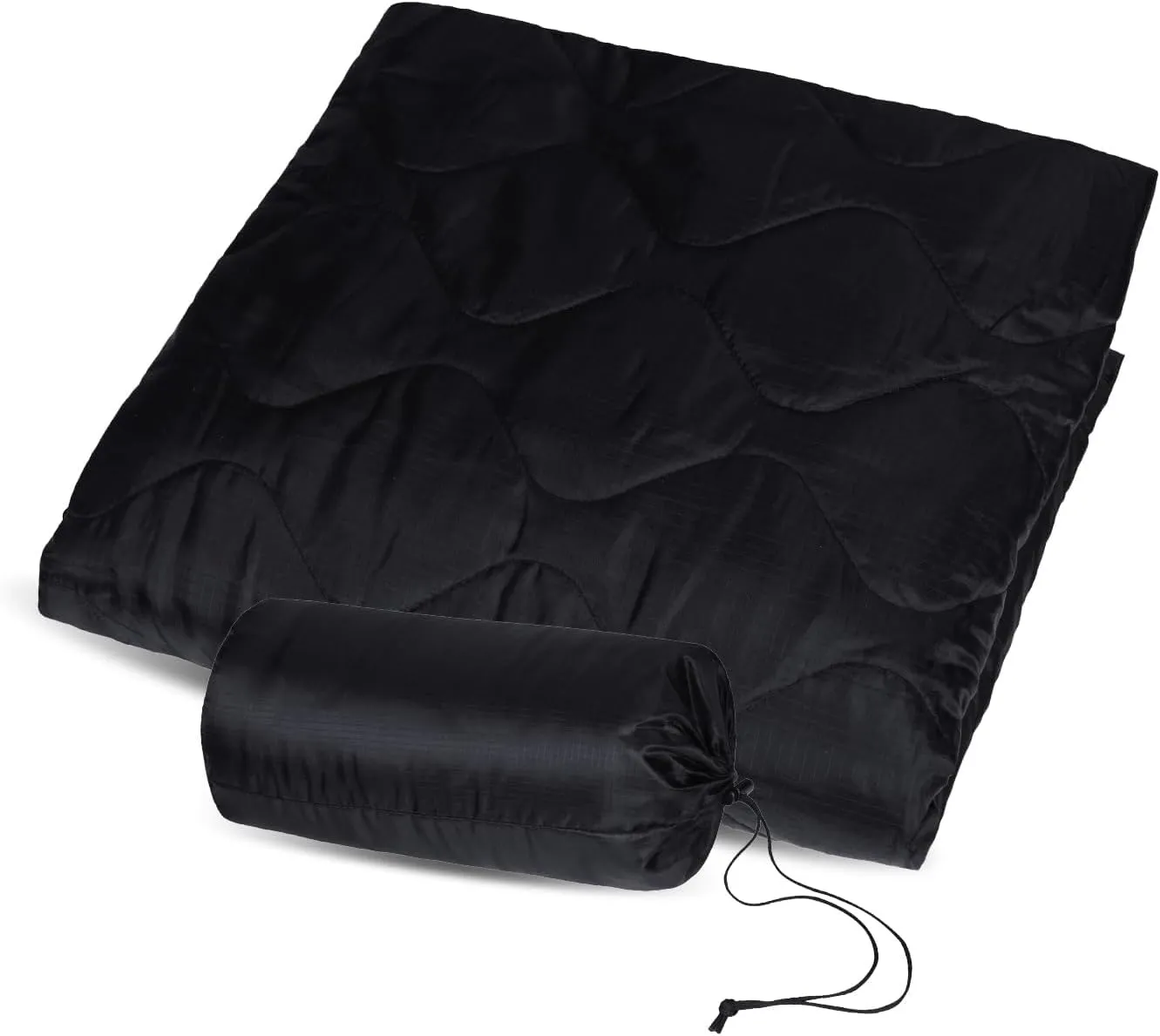 Military Woobie Blanket Thermal Insulated Poncho Liner Camping with Drawstring Carry Bag Waterproof for Outdoor Hiking
