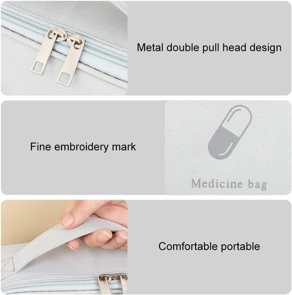 MiOYOOW 2PCS Travel First Aid Bag, Medical Pouch Portable Medicine Storage Bag for Camping Hiking Travel (Small and Large)