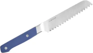 Misen Serrated Bread Knife – High-Carbon Japanese AUS8 Steel – Effortless Slicing of Bread, Pastries, and Fruits – Razor-Sharp Edge and Durable Blade with Ergonomic Handle - 5", Blue