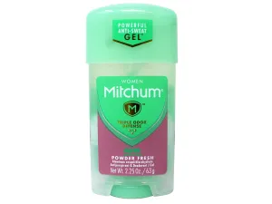 Mitchum Gel Anti-Perspirant Deodorant, Triple Odor Defense for Women, Powder Fresh, 2.25 Oz - 10 Pack