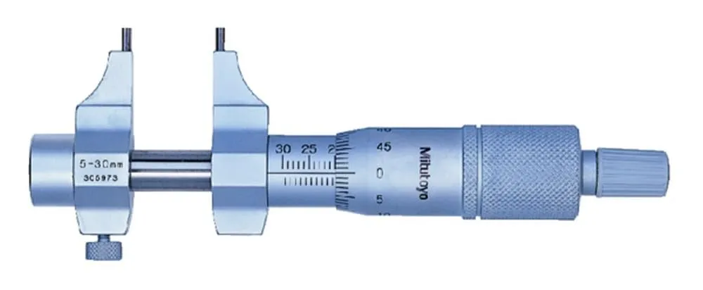 Mitutoyo 145-185 Vernier Inside Micrometer, Caliper Type, 5-30mm Range, 0.01mm Graduation,  /-0.005mm Accuracy