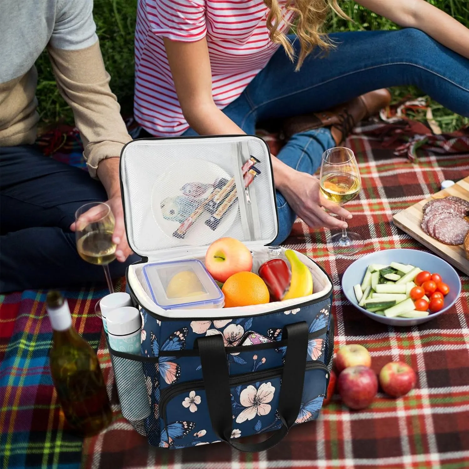 MNSRUU Cooler Bag Green Cactus Soft Cooler Bag Insulated Lunch Totes Picnic Bag Beach Cooler Lunch Box Container with Adjustable Shoulder Strap
