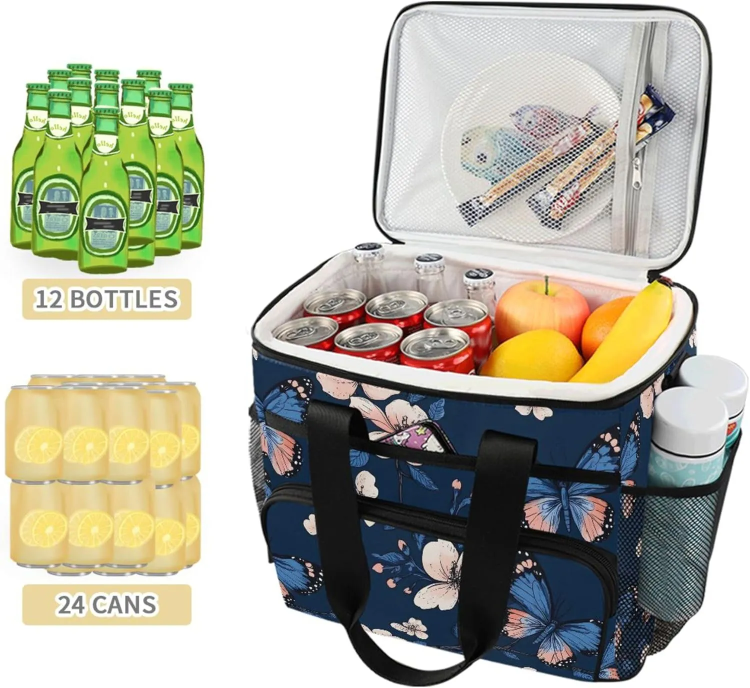 MNSRUU Cooler Bag Green Cactus Soft Cooler Bag Insulated Lunch Totes Picnic Bag Beach Cooler Lunch Box Container with Adjustable Shoulder Strap