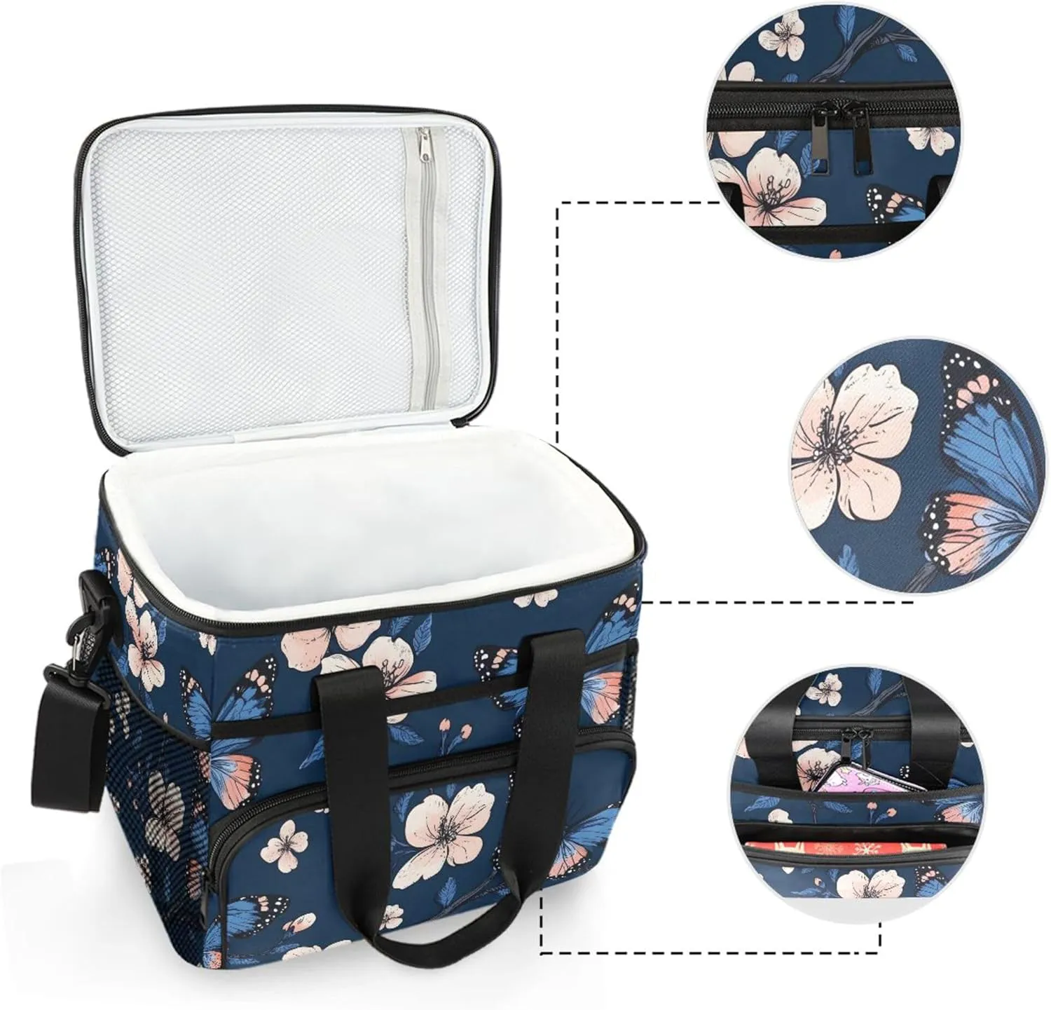 MNSRUU Cooler Bag Green Cactus Soft Cooler Bag Insulated Lunch Totes Picnic Bag Beach Cooler Lunch Box Container with Adjustable Shoulder Strap