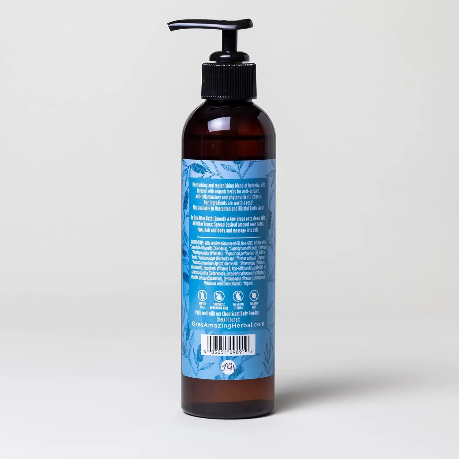 Moisturizing Skin Oil with Eucalyptus & Lemongrass Essential Oils, Body Hydration for Dry Skin, Massage Oil, Body Oils for Men and Women, Natural Skin Care, 2 oz Travel Size, Ora’s Amazing Herbal