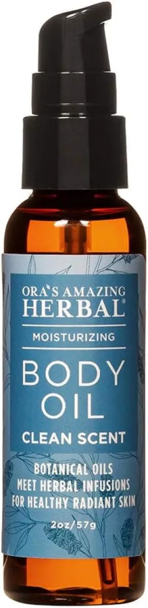 Moisturizing Skin Oil with Eucalyptus & Lemongrass Essential Oils, Body Hydration for Dry Skin, Massage Oil, Body Oils for Men and Women, Natural Skin Care, 2 oz Travel Size, Ora’s Amazing Herbal