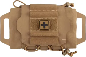 Molle Medical IFAK First Aid Pouch Empty for Duty Belt Micro Mini EMT Pouch Trauma Kit Med Roll Carrier Hypalon Handle Two-Piece System