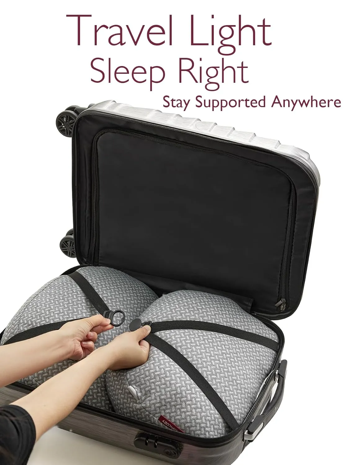 Momcozy Portable Pregnancy Pillow – W Shaped Maternity Support for Side Sleepers, Adjustable Travel Wedge Pillow for Back, Belly, and Hip Relief, Ideal for Pregnant Women, Deep Grey