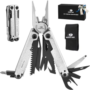 MOSSY OAK Multitool, 20-in-1 Stainless Steel Multi Tool Pliers, Self-locking Pliers with Sheath-Perfect for Outdoor, Survival, Camping, Hiking