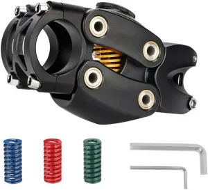 Mountain Bike Shock Spring Absorber Suspension Stem for Bicycles, Shock-Absorbing Bicycle handleI Buffer for Road, Gravel, and E-Bikes 7 Degrees 90mm Dashpot stem Spring