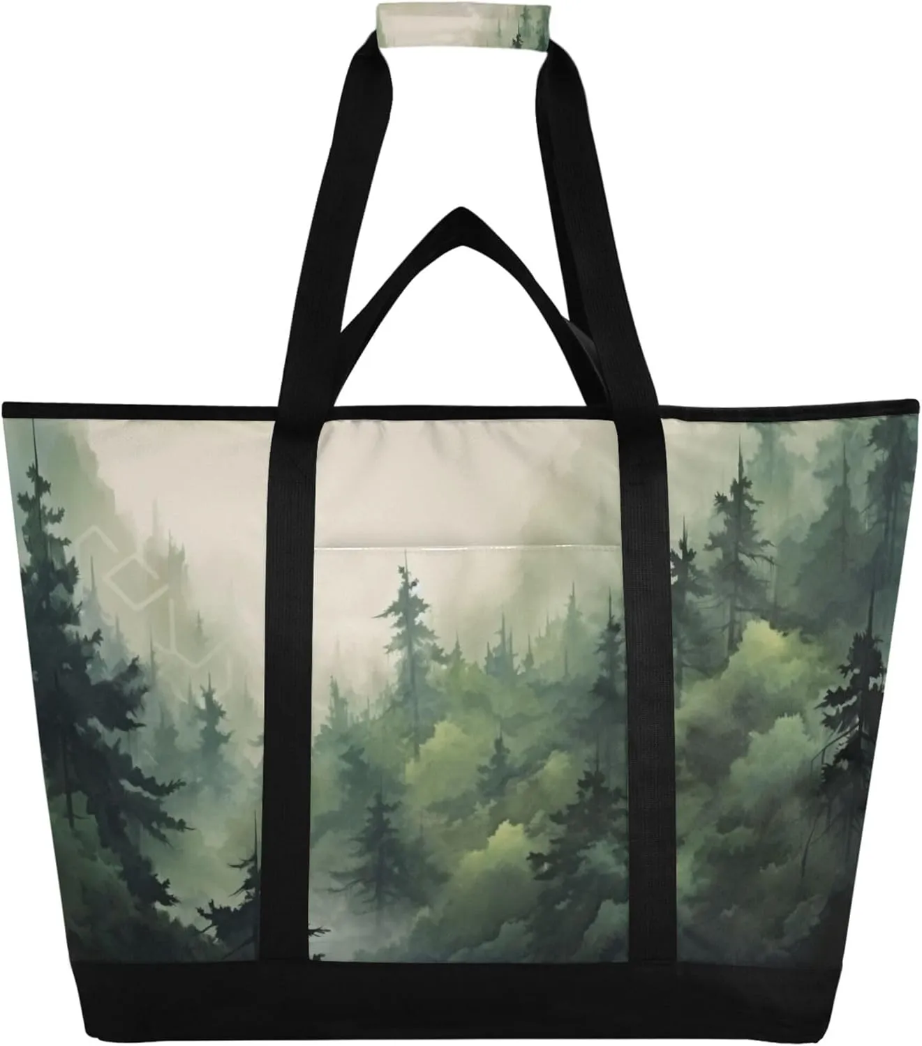 Mountain Reusable Insulated Cooler Bag with Ice Pack Compartment - Large 47L Waterproof Thermal Grocery Tote for Picnic Beach Camping Lunch Storage