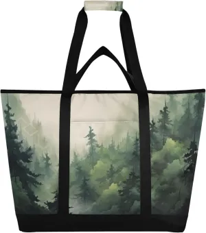 Mountain Reusable Insulated Cooler Bag with Ice Pack Compartment - Large 47L Waterproof Thermal Grocery Tote for Picnic Beach Camping Lunch Storage