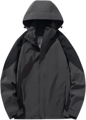 Muscularfit Men's Rain Jacket Waterproof Lightweight Rain Shell Jacket Raincoat Outdoor Sport Windbreaker Jacket Outwear Coat