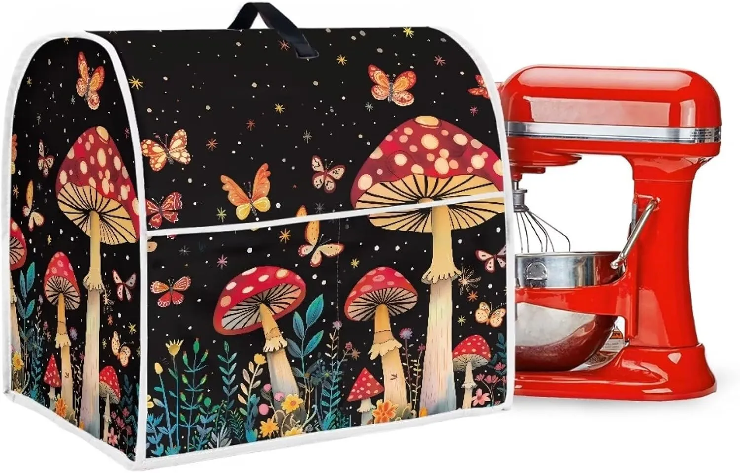 Mushroom Kitchen Aid Mixer Stand Mixer Dust Cover Organizer Bag with Pocket