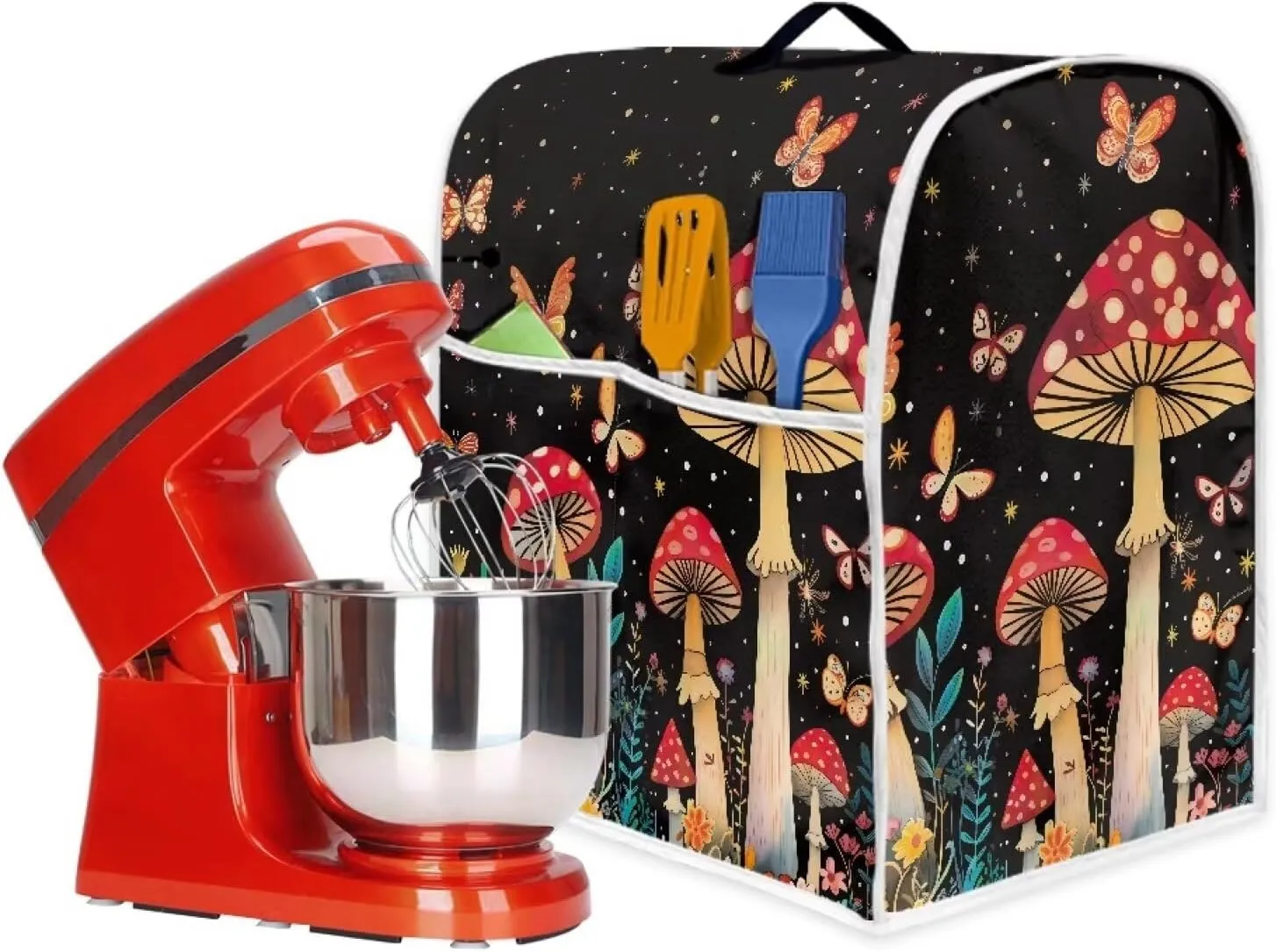 Mushroom Kitchen Aid Mixer Stand Mixer Dust Cover Organizer Bag with Pocket
