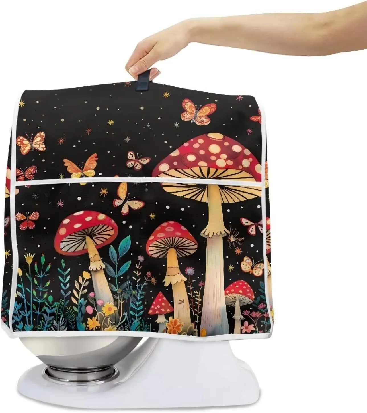 Mushroom Kitchen Aid Mixer Stand Mixer Dust Cover Organizer Bag with Pocket