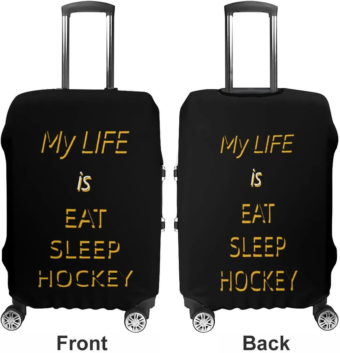 My Life is Eat Sleep Hockey Protective Luggage Case Washable Suitcase Cover Travel Bag Protector