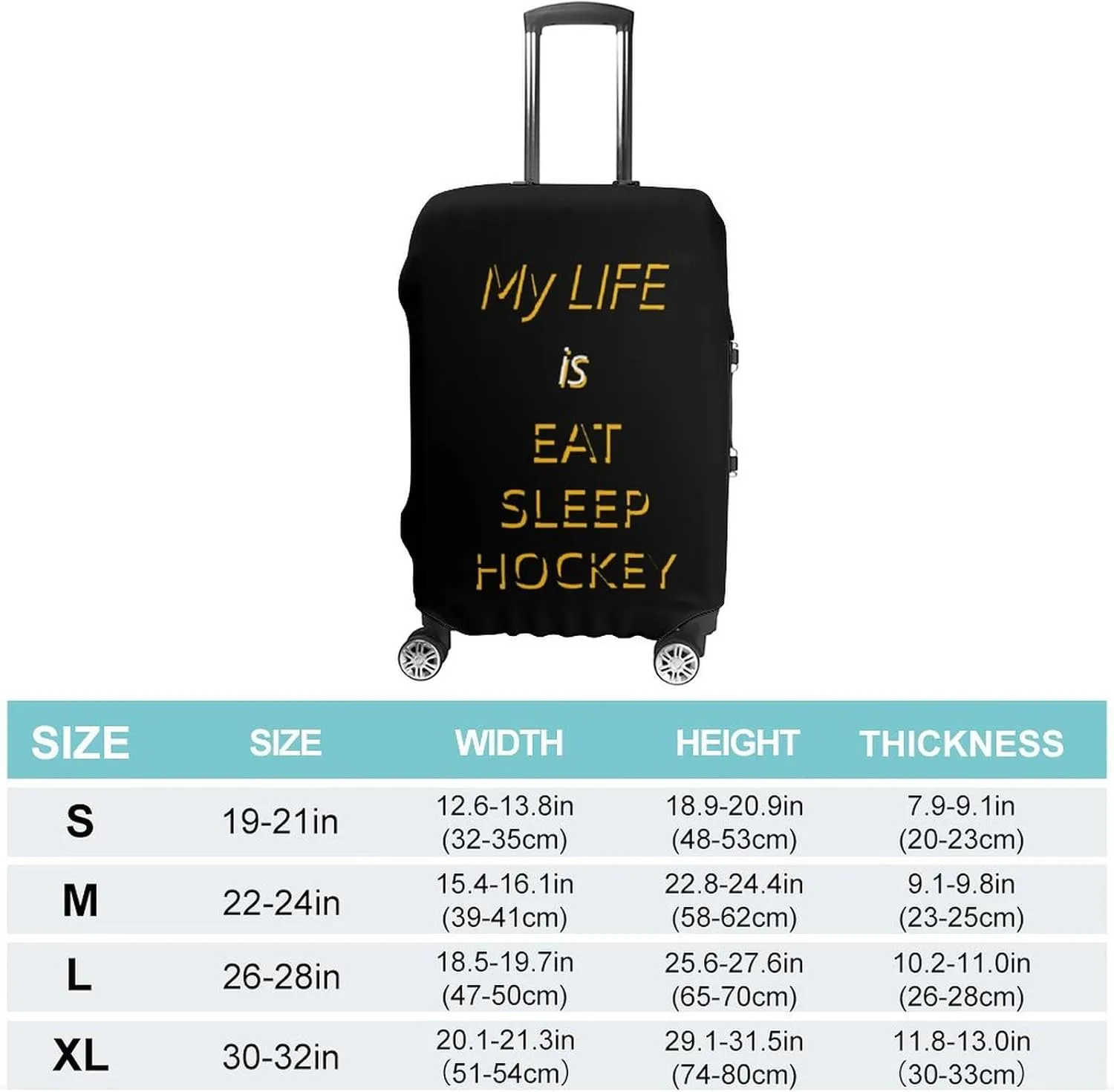 My Life is Eat Sleep Hockey Protective Luggage Case Washable Suitcase Cover Travel Bag Protector