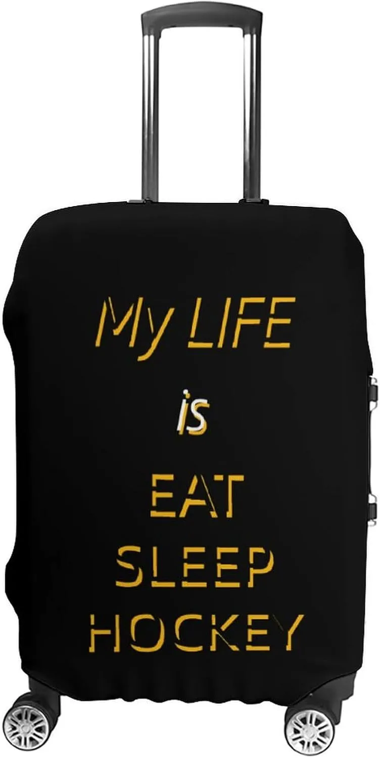My Life is Eat Sleep Hockey Protective Luggage Case Washable Suitcase Cover Travel Bag Protector