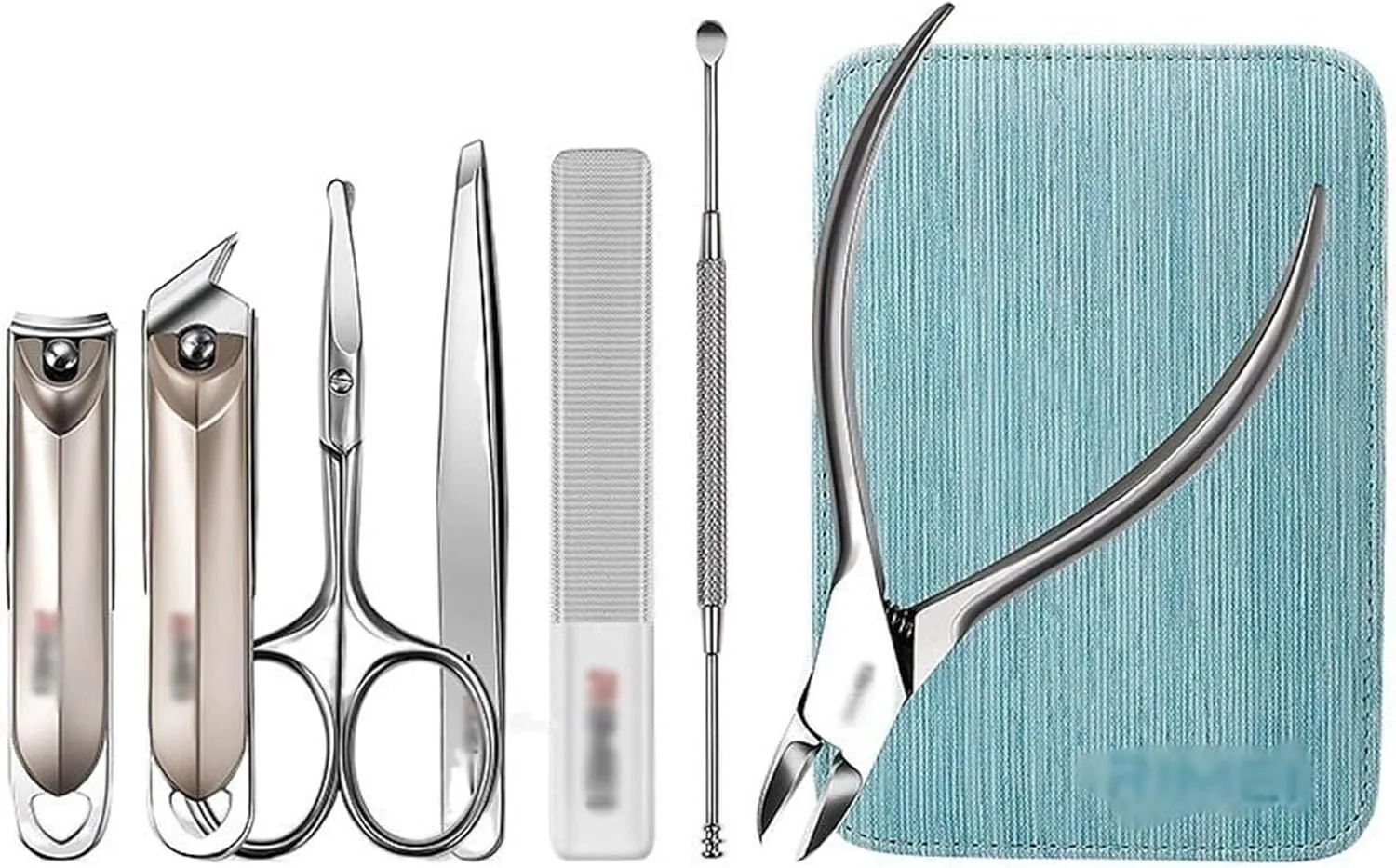 Nail Clippers Set Manicure Set for Men and Women, 7 Piece Professional Manicure Kit, Pedicure Set, Stainless Steel Nail Clippers, Portable Travel Leather Case with Zipper Kit